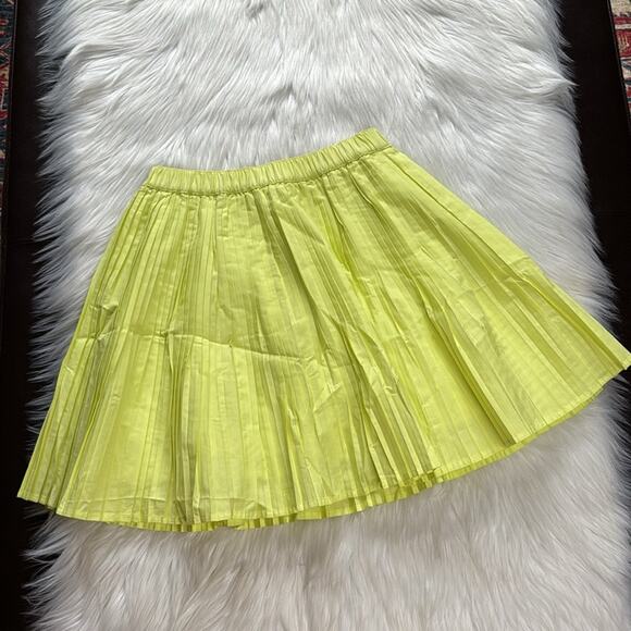 J. Crew Pale Kiwi Pleated Mini Skirt - Picture 2 of 6